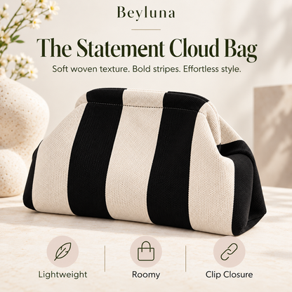 Beyluna Striped Cloud Bag – Soft Woven Statement Handbag