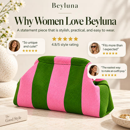 Beyluna Striped Cloud Bag – Soft Woven Statement Handbag