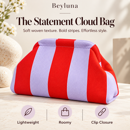 Beyluna Striped Cloud Bag – Soft Woven Statement Handbag