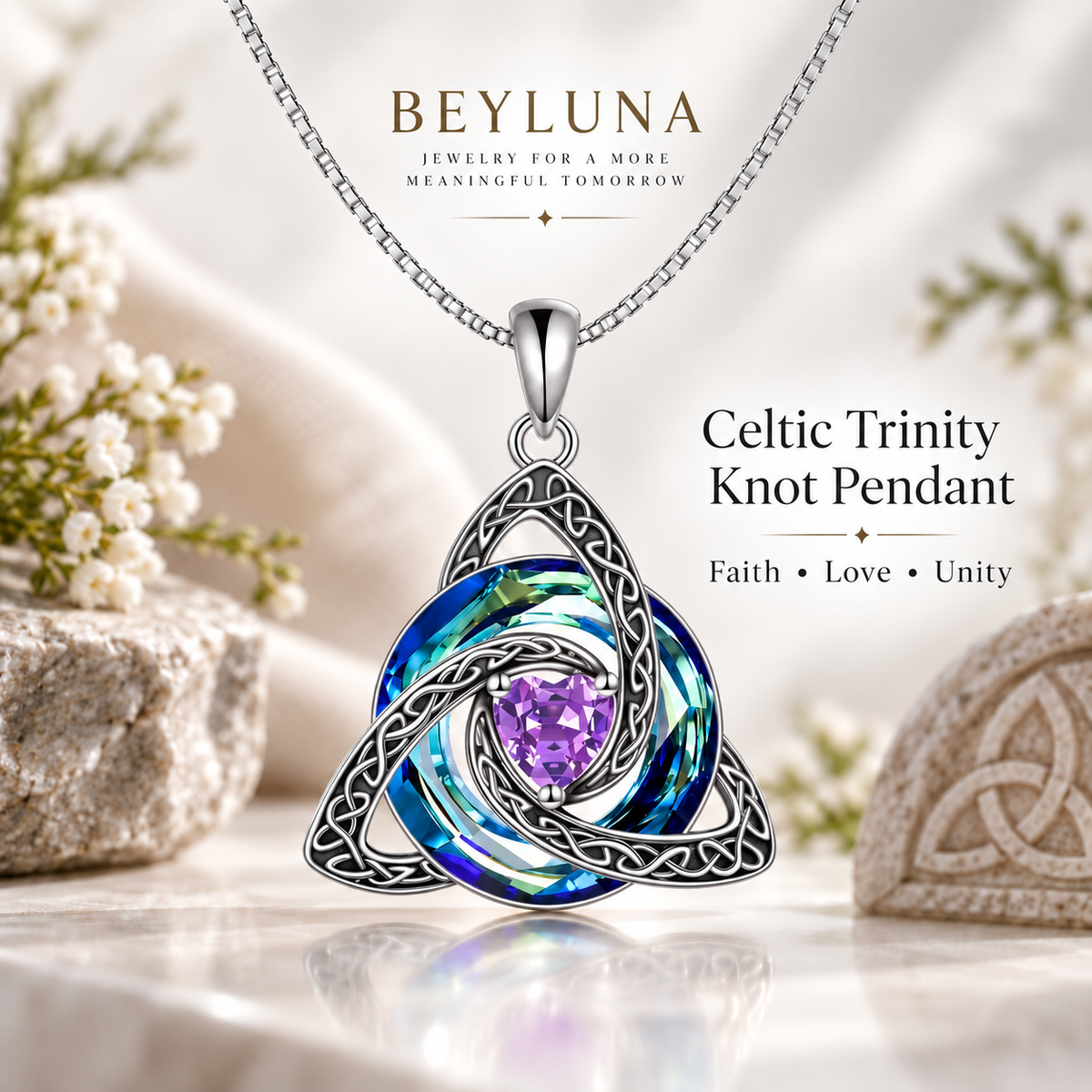 Beyluna Celtic Trinity Knot Necklace