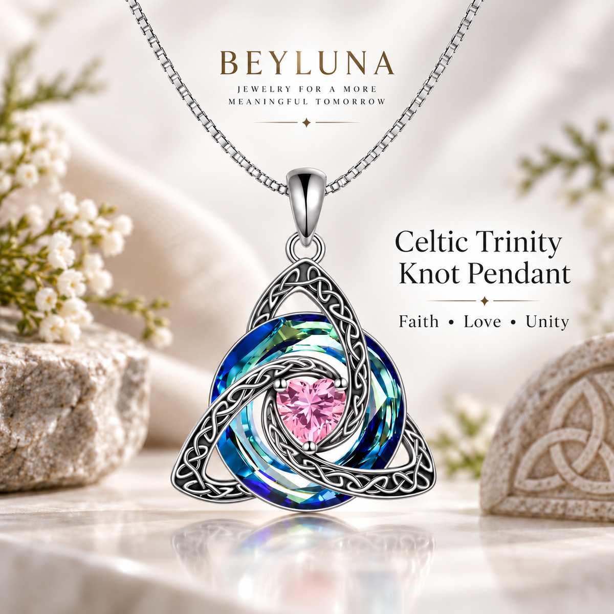 Beyluna Celtic Trinity Knot Necklace
