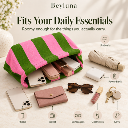 Beyluna Striped Cloud Bag – Soft Woven Statement Handbag